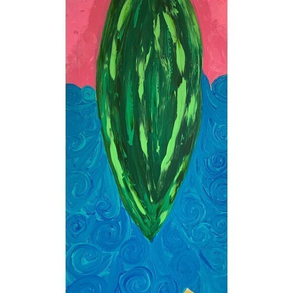 ‎Watermelon Surf Spaceship Painting 36x12 - Picture 3 of 7